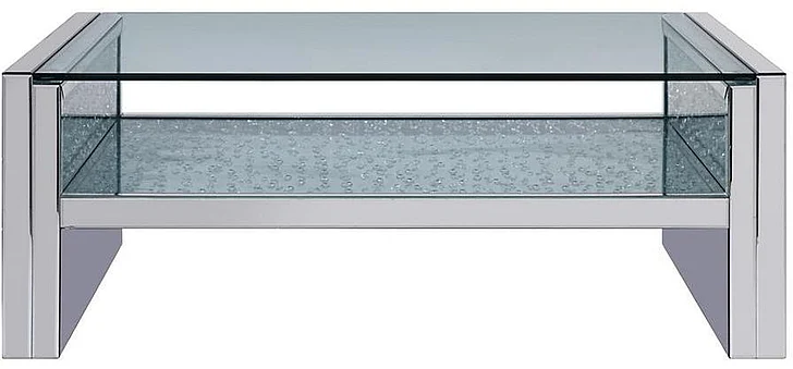 Acme Furniture Nysa Coffee Table in Mirrored & Faux Crystals 81470