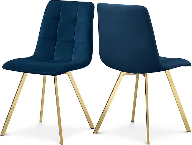 Meridian Annie Velvet Dining Chair in Navy Velvet 979Navy-C