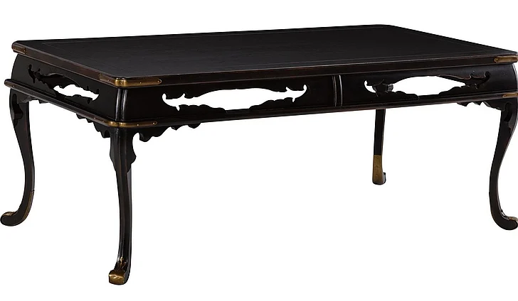 Maitland-Smith Elsie Cocktail Table in Aged Black Lacquer 8155-33 CLOSEOUT