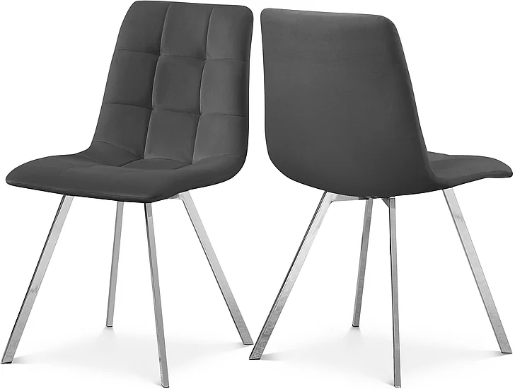 Meridian Annie Velvet Dining Chair in Grey Velvet 980Grey-C