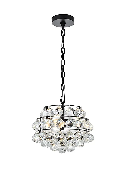 Elegant Savannah 12 In. Pendant in Black 1106D12BK CLOSEOUT