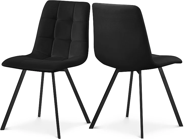 Meridian Annie Velvet Dining Chair in Black Velvet 981Black-C