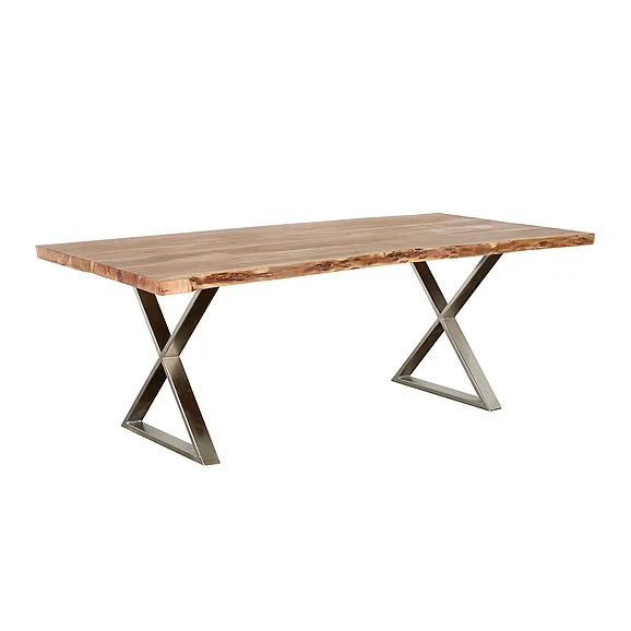 Primo International Sutherland 70 in. Wood and Metal Dining Table in Brown 51223