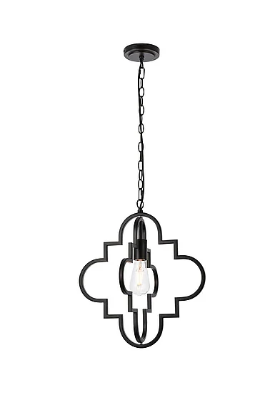Elegant Sandara 1 Light Pendant in Black LD7063D16BK CLOSEOUT