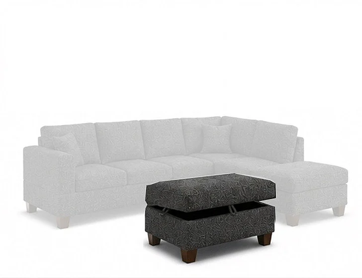 Bella Esprit Essa Ottoman in Charcoal 8164544-OT