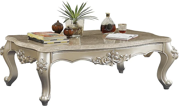 Acme Furniture Bently Coffee Table in Marble/Champagne 81665