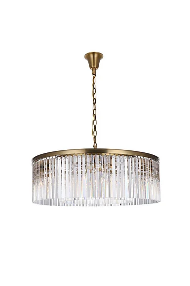 Elegant Sydney 43.5 In. Round Crystal Chandelier in Satin Gold 1208G43SG/RC
