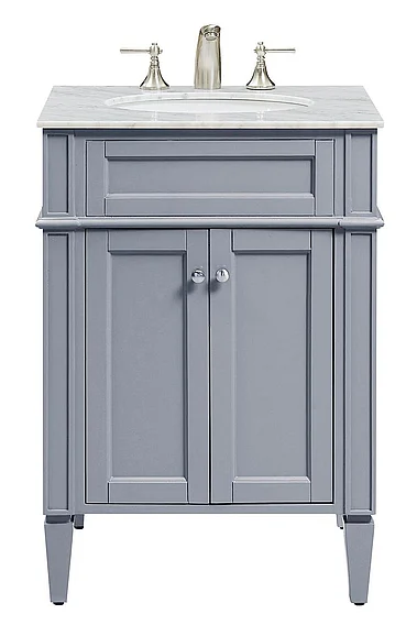 Elegant 24 In. Single Bathroom Vanity Set in Grey VF-1027