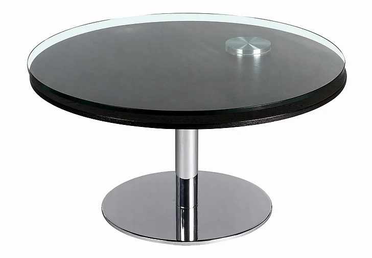Chintaly 8176 Motion Cocktail Table in Clear/Merlot & Chrome 8176-CT