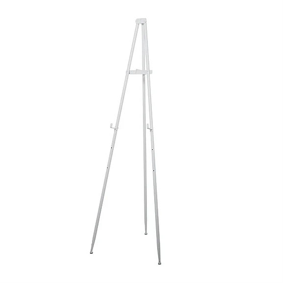 UMA White Metal Extra Large Adjustable 3 Tier Display Easel with Foldable Stand, 24" x 17" x 70" | 81784 CLOSEOUT