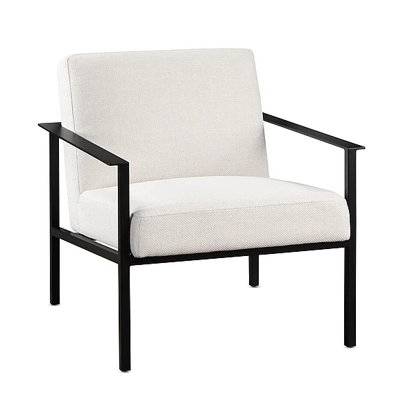 Comfort Pointe Milano Oatmeal White Stationary Metal Accent Chair 8200-09