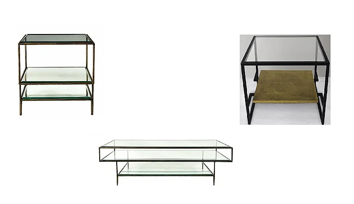 Moti Furniture Orlando 3pc Melvin Cocktail Table Set in Antique Gold
