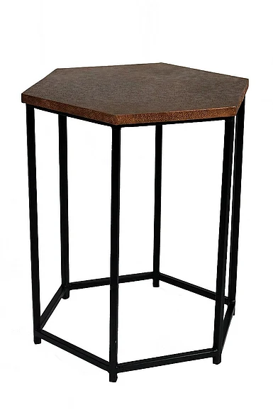 Moti Furniture Orlando Occasional Table - Brass in Copper and Black