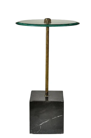 Moti Furniture Agua Marble Occasional Table in Gold/Black 82004016