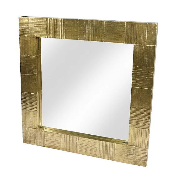 Moti Furniture Hayes Square Mirror in Gold
