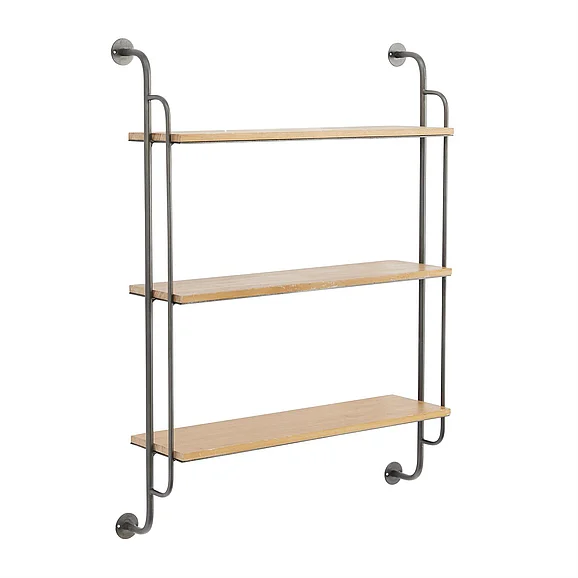 UMA Brown Metal Room Wall Shelf, 25" x 7" x 33" | 82049 CLOSEOUT