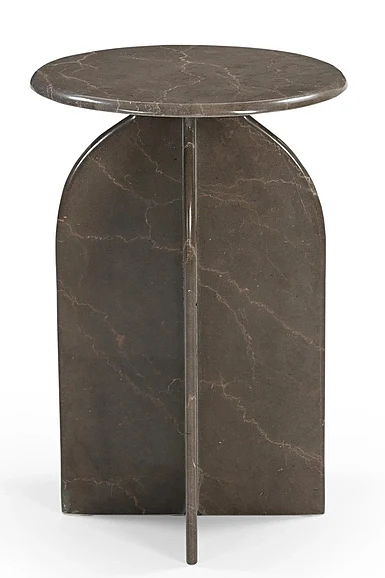 Moti Furniture Arden Side Table in Dark Italian Marble 82104002