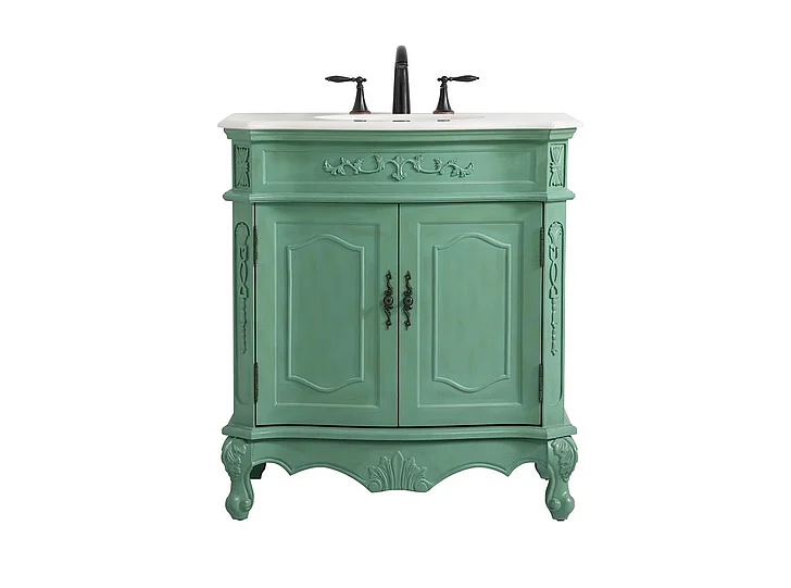 Elegant 32 In. Single Bathroom Vanity in Vintage Mint VF10132VM