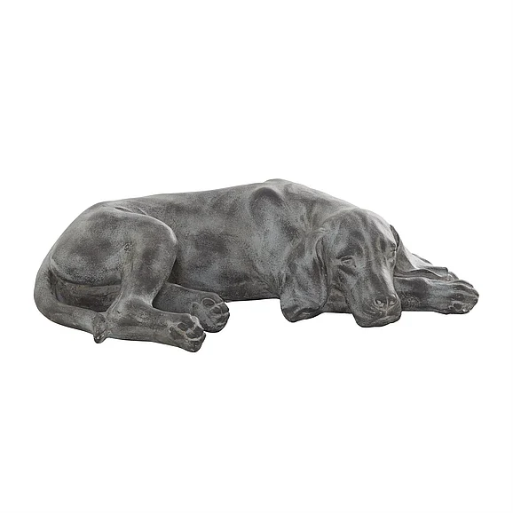 UMA Dark Gray Magnesium Oxide Dog Indoor Outdoor Decorative Garden Sculpture, 23" x 13" x 6" | 82248