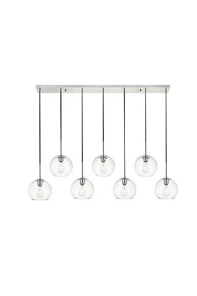 Elegant Baxter 7 Lights Chrome Pendant with Clear Glass LD2230C