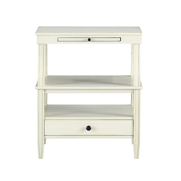 Comfort Pointe Newton Antique White Storage Nightstand 823-10-55