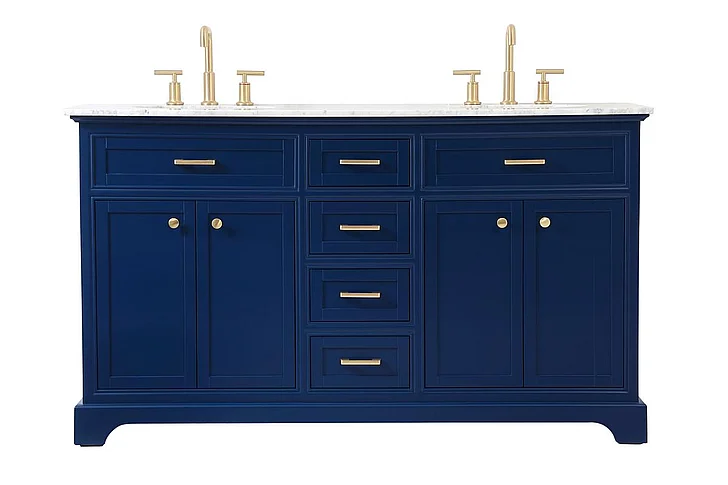 Elegant 60 In. Single Bathroom Vanity in Blue VF15060DBL