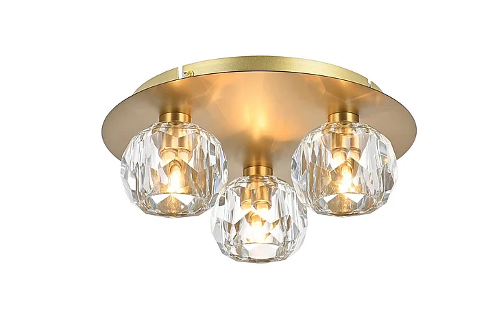Elegant Graham 3 Light Ceiling Lamp in Gold 3509F12G