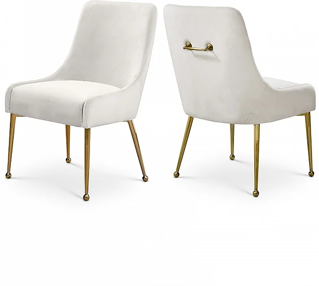 Meridian Owen Velvet Dining Chair in Cream Velvet 744Cream