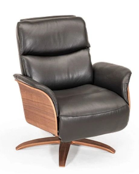Hjort Knudsen 8280 Swivel Recliner in Black 8280/F3EL2/374/WSR3