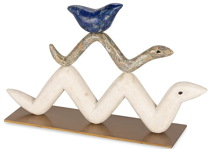 Maitland-Smith Huff Decorative Accessory in White Agate 8286-10 CLOSEOUT