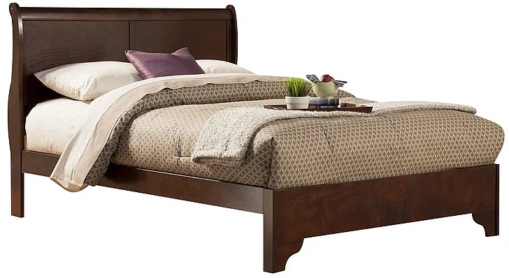 Alpine Furniture West Haven King Low Footboard Sleigh Bed in Cappuccino