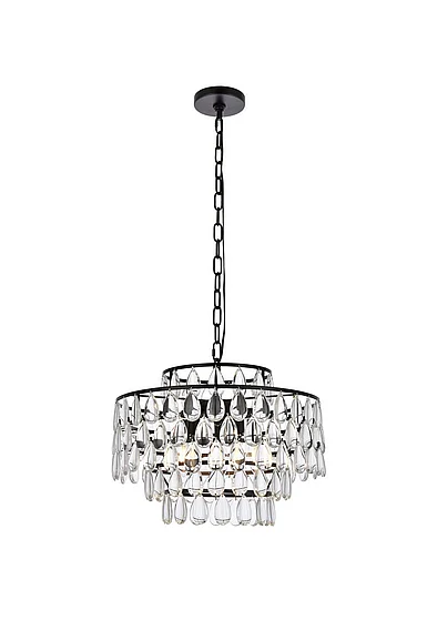 Elegant Mila 18 In. Pendant in Black 1102D18BK