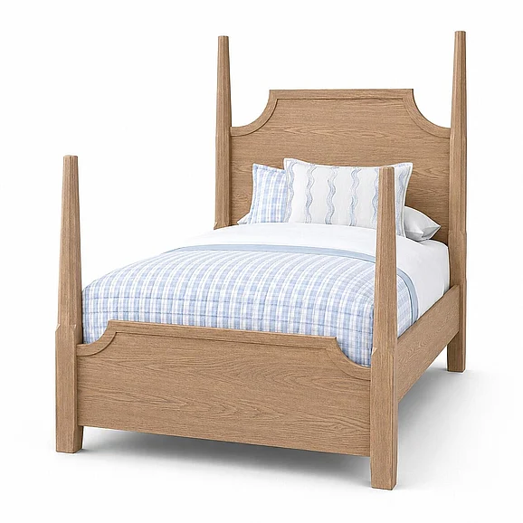 Vaughan-Bassett Twin Pencil Poster Bed in Clear Oak 830-338-833-900