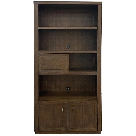 Riverside Brooks Bookcase in Nouveau Walnut 83037