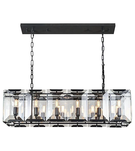 Elegant Monaco 12 Light Flat Black (Matte) Chandelier Clear Glass Crystal 1212D40FB