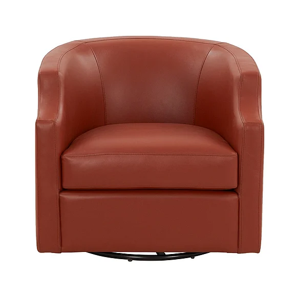 Comfort Pointe Erenson Caramel Top Grain Leather Swivel Glider Barrel Chair 8306-57L