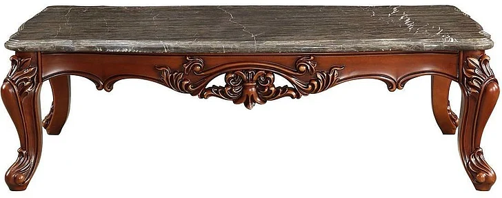Acme Furniture Eustoma Coffee Table in Marble/Walnut 83065