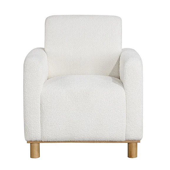 Comfort Pointe Maizie White Boucle Fabric Arm Chair 8307-59