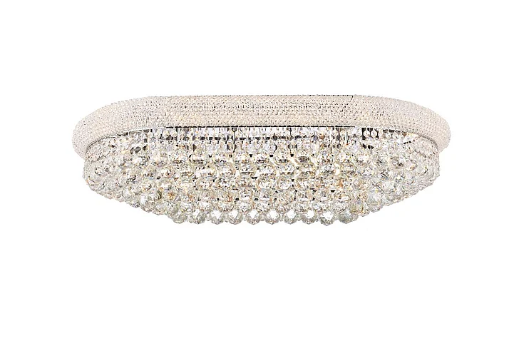 Elegant Primo 18 Light Chrome Flush Mount Clear Royal Cut Crystal V1800F36SC/RC