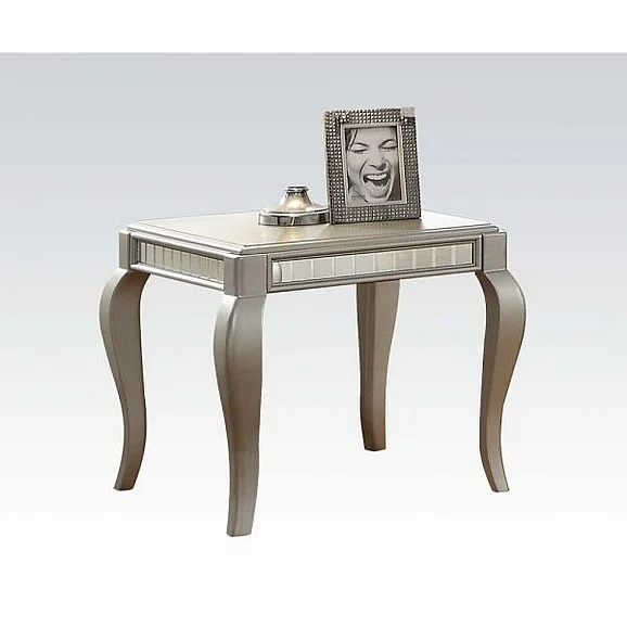 Acme Furniture Francesca End Table in Champagne 83082