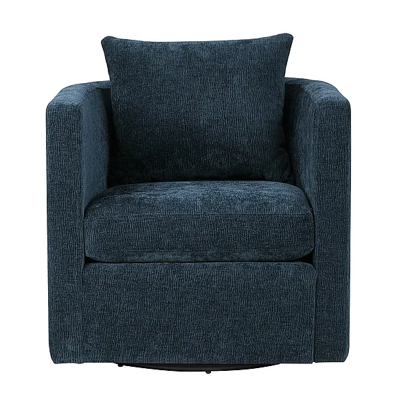 Comfort Pointe Sheldon Navy Blue Swivel Barrel Chair 8309-10