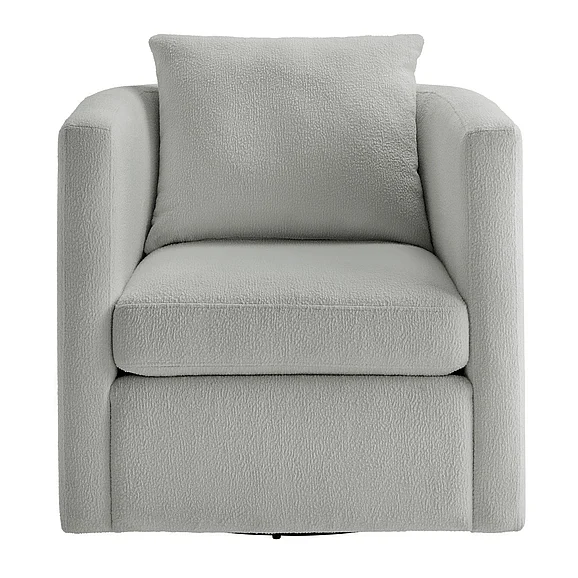 Comfort Pointe Sheldon Light Grey Performance Fabric Swivel Barrel Chair 8309-35