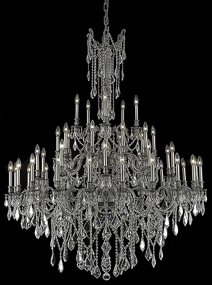 Elegant Rosalia 45 Light Pewter Chandelier Clear Royal Cut Crystal 9245G54PW/RC CLOSEOUT