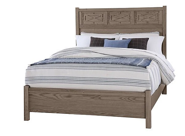 Vaughan-Bassett King Fretwork Bed in Grey Oak 831-667-766-922-MS1