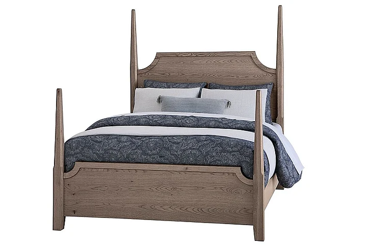 Vaughan-Bassett Full Pencil Poster Bed in Grey Oak 831-552-255-911