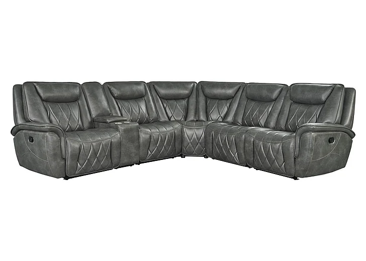 Corinthian Jordan 6pc Sectional Set in Montana-Charcoal FGC83103 6PC ICE