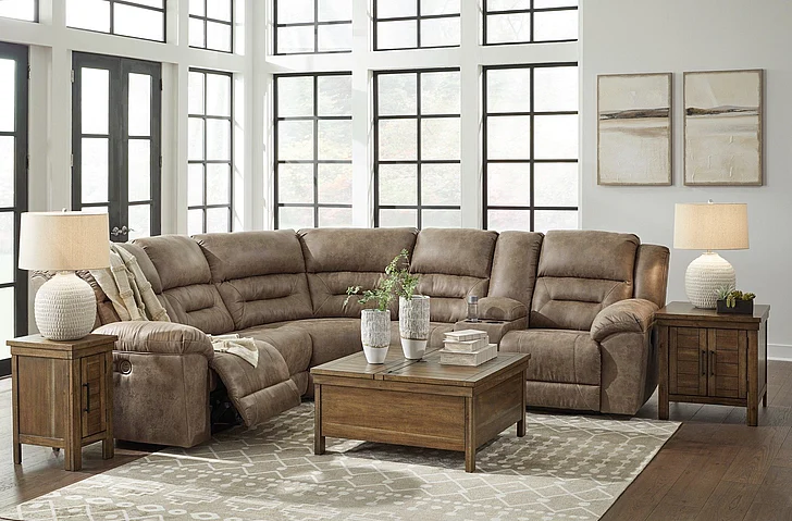Ravenel 3-Piece Power Reclining Sectional with Console in Fossil