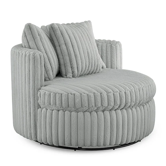 Comfort Pointe Meryl Ultra Plush Wide Cord-like Oversized Swivel Barrel Chair 8314-35