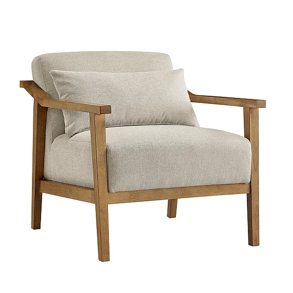 Comfort Pointe Rayn Wood Arm Accent Chair with Lumbar Pillow 8316-07