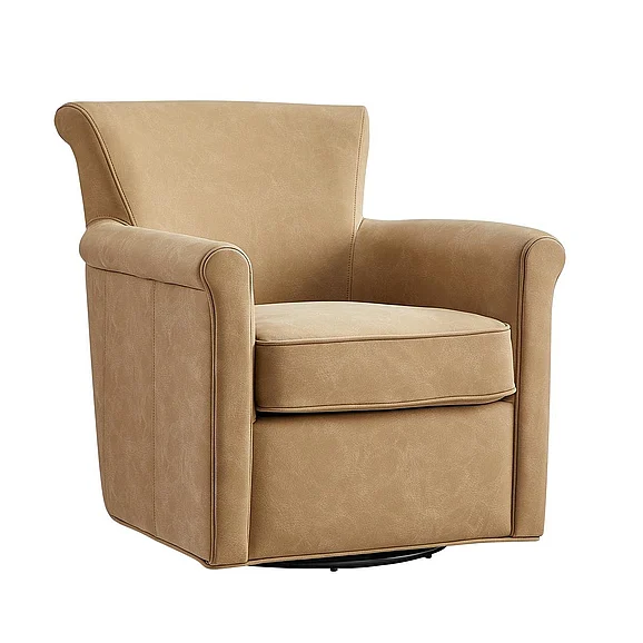 Comfort Pointe Winton Faux Leather Swivel Accent Chair - Honey Brown 8317-54